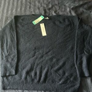 Stitches and Stripes textured boatneck pullover navy size M